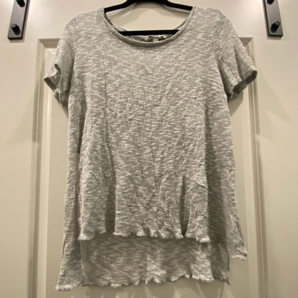Express ONE ELEVEN - Gray Heather Knit Short Sleeve size S